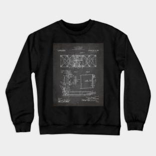 Wright Brothers Aircraft Patent - Aviation Art - Black Chalkboard Crewneck Sweatshirt